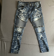 Buckle Black Premium Skinny Flex Moto Jeans Men's 38x32 (Fit 38x31) Distressed picture