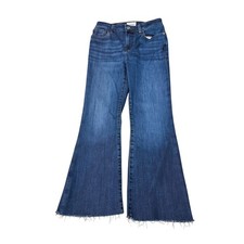 FRAME  FRAME Le Crop Mini Boot Jeans Raw Hem Blue Denim Womens Size 27X26 picture
