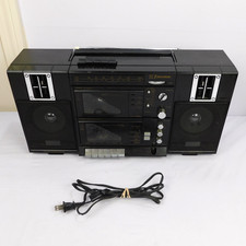 Vintage Emerson CTR960 Dual Cassette AM/FM Boombox Tested Works New Belts READ picture
