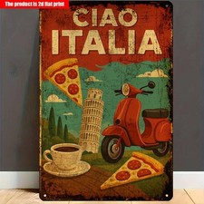 Vintage 'Ciao Italia' Italian Theme Metal Sign Kitchen/Italian Restaurant Decor picture