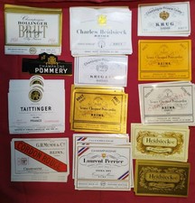 Vtg Champagne Labels NOS Lot 13 Krug Bollinger Taittinger Veuve Clicquot Pommery picture