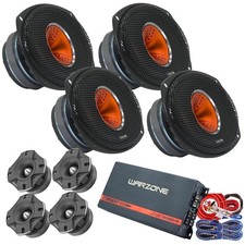 4x Warzone WZ69Si 6x9 Speakers + 4x WZ80TW Tweeters WC1200.4D Amp Gravity Kit picture