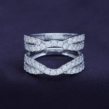 Certified Natural 0.9ct VS1 GH Round White Diamond AAA Solid 14K White Gold Ring picture