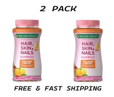 (2 PACK)Nature's Bounty Hair Skin and Nails, Collagen and Biotin, Gummies, 90 Ct picture