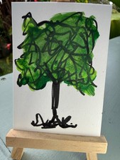 ACEO/ATC Original Tree Acrylic Mini Art Painting 