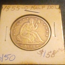 1855-O Seated Liberty Half Dollar 50C New Orleans Business Strike 90% Silver picture
