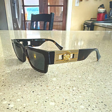 Versace MOD. 4458 106/87 Rectangle Sunglasses Black/Gray Tinted UV400 140 picture