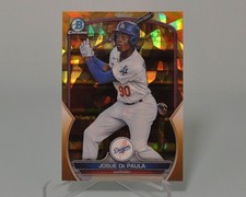 Josue De PAULA 2023 Bowman Draft Chrome Sapphire GOLD Refractor 50/50 Bookend picture