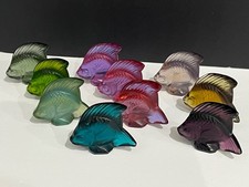 10 PERFECT LALIQUE FRANCE ART GLASS AQUARIUM ANGEL FISH       NO BOXES picture