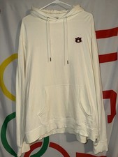 Peter Millar Auburn Tigers Hoodie Mens Large Ivory Football Pullover picture