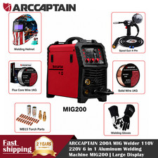 ARCCAPTAIN MIG200 MIG Welder 110V/220V 6 in 1 Aluminum MIG/Stick/Lift TIG/Spot picture