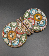 Large Antique Micro Mosaic Belt Buckle picture