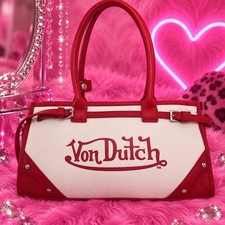 Authentic Von Dutch Lane Shoulder Bag in the White and Red colorway picture