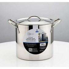 Mainstays 8-Qt Stainless Steel Stock Pot with Lid, Durable, Stay-Cool Handles picture