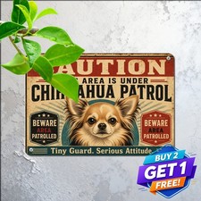 Beware Area Patrolled Funny Sign Novelty Security Cave Metal Decor Plaque picture