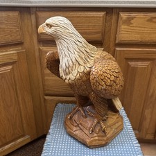 VINTAGE AMERICAN EAGLE CAST CERAMIC  SCULPTURE AMERICANA Abee 1976 18x10.5” picture
