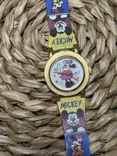 Working Disney Mickey & Minnie Kids Wristwatch Multicolor Plastic Strap Buckle  picture