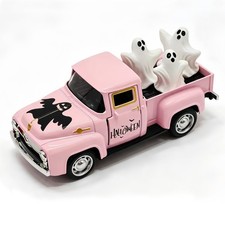 Pink Halloween Ghost Truck Decor - Spooky Cute Ghost Figurines for Festive Decor picture