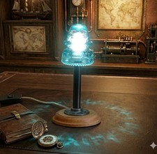 Steampunk Desk Lamp: Upcycled Glass Insulator, Industrial Decor picture