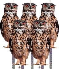 Owl to Keep Birds Away, 5 Pack Bird Scare Owl Fake Owl, Reflective Hanging Bird picture