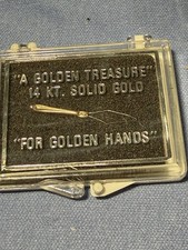 VINTAGE FOR GOLDEN HANDS NEEDLE THREADER-14K SOLID GOLD MARKED 14K-ORIGINAL CASE picture