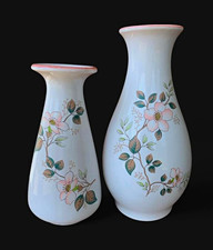 VTG German Scheurich Pottery Vases Pair Dogwood Floral MCM picture