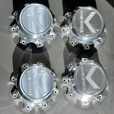 FLOATING KG1 Polished Aluminum Center Caps - 8 Lug (Set of 4) picture