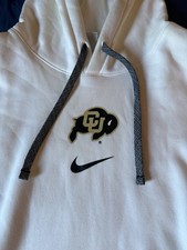 Nike Colorado Buffaloes Pullover Hoodie Sweatshirt White/Black Sleeves Size XL picture
