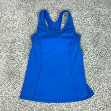 Lululemon Tank Top Womens 6 Blue Gym Activewear Racerback Mesh Back Running Logo picture