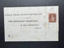 Great Britain QV 1d penny red SUNDAY SCHOOL sent from Gorey (Irish use)  picture
