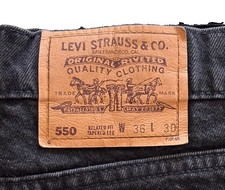 vintage levis 505 orange tab black jeans made in USA picture