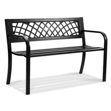 Outdoor Bench 46 in Metal Garden Bench 480 lbs Park Patio Yard Porch Bench picture