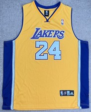 Adidas Vtg NBA Los Angeles Lakers #24 Kobe Byrant Basketball Jersey Size 54 picture