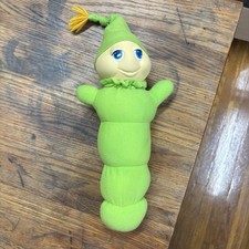 VTG 1982 Playskool Glo Worm Green Plush Night Light Hasbro Working Original Glow picture