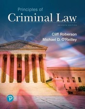 Principles of Criminal Law by Cliff Roberson and Michael O'Reilley-9780135186282 picture