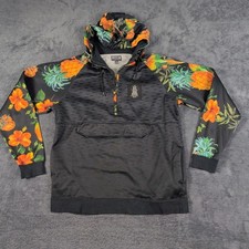 Neff Black Hoodie Men's XL Bright Flowers Hoodie Pullover picture
