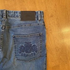 Brioni Stelvio Embroidered Jeans 32x32 Brioni Denim Made in Italy Medium Wash picture