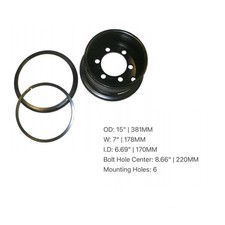 Forklift Rim 28X9-15 Tire | 6 Bolt | ID 381MM Bolt Hole Center 220MM picture
