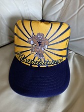 Vintage RARE 1980s West Virginia Mountaineers Snapback Hat Cap Mesh USA WVU 1990 picture