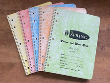 Set of 5 VTG 70's 80's Spiral Bound Wide Rule Notebooks, 350 Sheets Paper Total picture