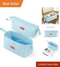 Large Capacity Blue Pencil Pouch for Stylish Organization - Ideal for School picture