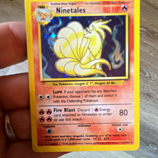 Wotc Pokemon Ninetales 012/102 Base Set 1999 Holo Rare EN 80 HP picture