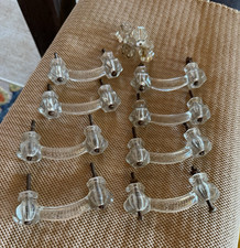 Vintage Clear Glass Drawer/Cabinet Pulls 3in/1.5in Dia w/ Screws (8). For all picture