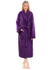 Premium Womens Plush Soft Robe Fuzzy Fluffy Warm Sherpa Fleece Bathrobe Spa Robe picture
