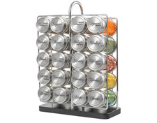 Organizador de especias de acero inoxidable con 20 frascos y recargas incluidas picture