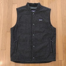 Patagonia Recycled Wool Vest Men's Medium Charcoal Button Up Lined Outdoor EUC picture