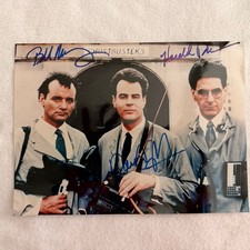 GHOSTBUSTERS photo signed by BILL MURRAY HAROLD RAMIS AYKROYD Authentic picture