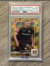 Topps 20-21 Chrome Bundesliga Sapphire Florian Wirtz RC Yellow 31/99 #64 PSA 10 picture