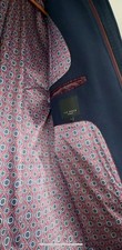 Ted Baker Men’s Size 3 Navy Wool Cashmere Blend Tailored Overcoat Made Lithuania picture