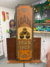 Vintage 1967 Pawn Shop Loans Wooden Sign 32